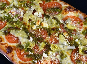 Artichoke Tomato Pesto Pizza